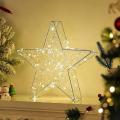 Lewondr LED Star Table Lamp, 33 cm Star Shape Christmas Lights Mood Light Battery Operated Bedside Lamp Table Decoration Christmas Lighting Christmas Decoration Fairy Lights for Room Indoor Warm White NOT FOR USA