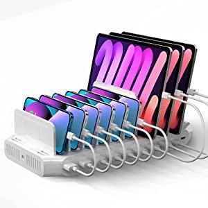 Unitek USB C Charging Station, 120W 10-Port Type C Charging Organiser for Multiple Devices, iPhone, Tablets, Supports 8 iPads Charging Simultaneously NOT FOR USA