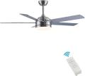 CJOY Ceiling Fan Reversible, Ceiling Fans with Lights and Remote, 52 Inches AC Motor Plywood / 5 Blades Led Lamp 24W + Glass Cover for Bedroom Living Room  NOT FOR USA