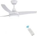CJOY Ceiling Fans with Lights and Remote, Ceiling Fans with Lamps White, 42'' Quiet Ceiling Fan 3 ABS Fan Blades 24W LED Fan Light 3 Speed, Timing, 3000K/4000K/6000K Adjustable [Energy Class A+] NOT FOR USA