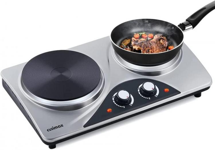 Cusimax Hot Plate, 1800W Ceramic Electric Double Burner for