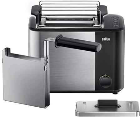Braun HT5015.BK HT5015BK Toaster, Plastic, Stainless Steel, Black/Silver NOT FOR USA