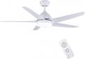 CJOY CEILING FAN WITH LAMP, CEILING FAN WITH LIGHT AND REMOTE CONTROL 52 INCHES FLAT WHITE AC MOTOR / 5 BLADES LED LIGHTS CEILING 24W SILENT DIMMABLE MODERN NOT FOR USA