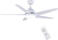 CJOY CEILING FAN WITH LAMP, CEILING FAN WITH LIGHT AND REMOTE CONTROL 52 INCHES FLAT WHITE AC MOTOR / 5 BLADES LED LIGHTS CEILING 24W SILENT DIMMABLE MODERN NOT FOR USA