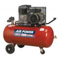 Sealey Air Compressor 100L Belt Drive 3hp with Cast Cylinders & Wheels 220-240 volts