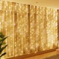 HXWEIYE ‎HY100150-300-WW 300 LED Light Curtain Warm White, 3 m x 3 m Fairy Lights 220 VOLTS NOT FOR USA