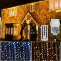 XIBOO 600 LEDs Fairy Lights 6 m x 3 m Light Curtain 2 in 1 Colour LED Light Curtain 11 Modes with Remote Control 220 volts not for usa