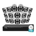 Defender 4K4T16B16 4K Vision AI Smart Artificial Intelligence 2TB DVR Security System with 16 Deterrence Cameras, Human and Vehicle Detection
