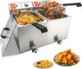 VALGUS DUAL TANKS STAINLESS STEEL ELECTRIC FRYER 3300W 26L 220 VOLTS NOT FOR USA