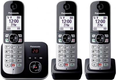 Panasonic KX-TG6863GS Cordless Phone with 3 Handsets and Answering Machine 220 volts not for usa