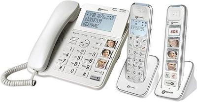 Geemarc PACK-SENIOR-295-UK 3 Piece Corded and Cordless Phone 110-220Volts