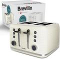 Breville VTR028 Cream & Silver Chrome 4-SLICE HIGH LIFT & WIDE TOASTER 220VOLTS NOT FOR USA