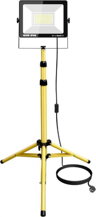 Ikodm Led-bouwspot, 100 W, draagbare schijnwerper, bouwlamp, 10000