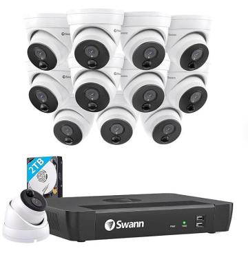 Swann 990007967 12pk 2TB 4K UHD Dome Cameras with 2TB NVR Security System