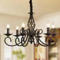 Ganeed 6 Lights French Country Antique Black 220Volts NOT FOR USA