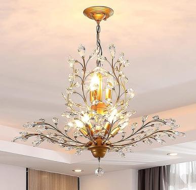 Ganeed glm-xdd-8g 8 Lights K9 CLEAR CRYSTAL VINTAGE CHANDELIERS 220VOLTS NOT FOR USA