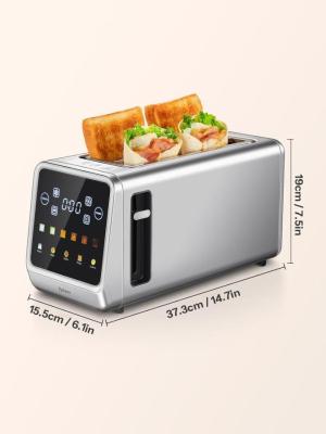 Stainless steel long slot toaster with smart touch screen and memory function 4-slice toaster  220-240 volts