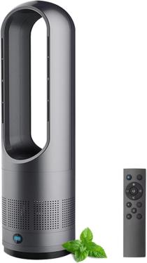 18 Inch Hot & Cool Blade Tower Fan with Remote Control - 8 Speeds, 80° Oscillation, 8H Timer, LED Display, Air Circulator & Purifier for Home, Co Blue Room 220-240 volts