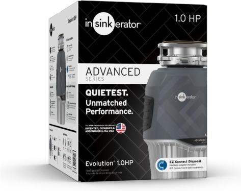 InSinkErator 1HP Evolution 1 HP Garbage Disposal, Gre 220-240 volts