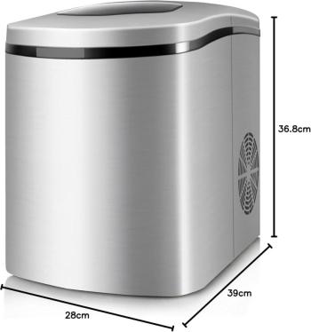Taurus MG12 Legend - Ice cube maker, 14 kg / 24 h, 150 W power, quiet, 1.7 l tank capacity, stainless steel 220-240 volts