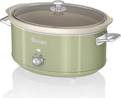 Swan Retro SF17031GNEU Slow Cooker 6.5L Removable Cooking Container-220-240 volts