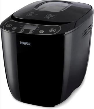 Tower 220 volt Bread Maker 2 lb 12 automatic programs timer 60 keep warm crust control non stick bread pan 22v 240 volts