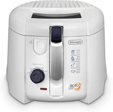 De'Longhi F28211.W1 RotoFry deep fryer, 1800 W, 1.2 liters, stainless steel, white 220-240 volts