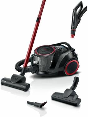 Bosch - Series 6 Bagless Vacuum, SmartSensor Control, QuattroPower Technology, Turbo Brush, Washable HEPA Filter, Black, BGS41POW1 220-240 volts