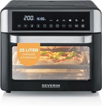 Severin 2-in-1 Toaster Oven & Hot Air Fryer, Air Fryer, 25 L, 12 Auto Programmes 220-240 volts