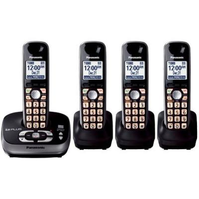 Panasonic KX-TG4034B DECT 6.0 PLUS with 4 Handsets Worldwide 110-240V