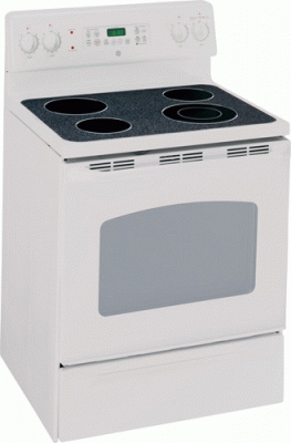 GE JBP68DIM WW Electric Range with Ceramic Top for 220 Volts