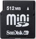 SANDISK MINISD 512MB MEMORY CARD