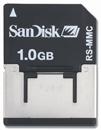 SANDISK RS-MMC 1GB MEMORY CARD