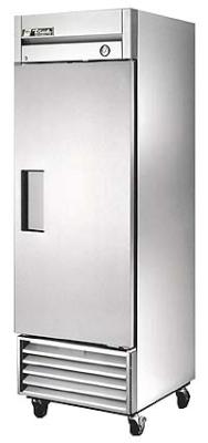 True TRTS23 Commercial Solid Swing Door Stainless Steel Refrigerator 230-240 Volt