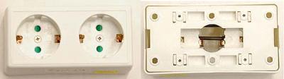 Receptacle EWI02SU European SCHUKO duplex receptacle FOR 250V.